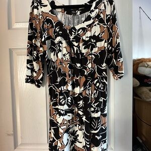 BCBGMaxAzria Black and Brown Floral Dress